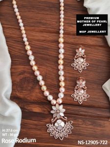 Mother of pearl necklace set ns 12905w 722 tb alluring rose gold jewellery sets : perfectly blending elegance and versatility